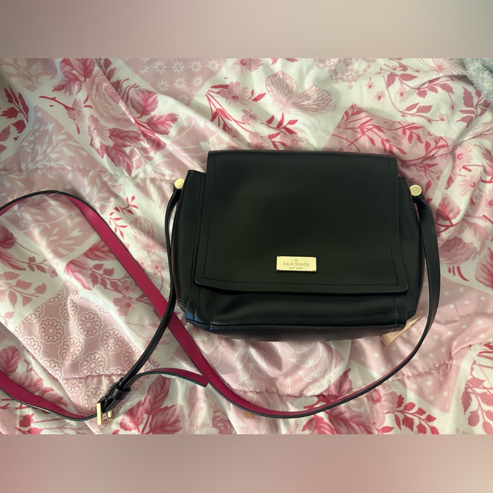 Kate Spade Black Crossbody Bag with Gold Accents